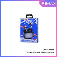 REMAX - COZYBUDS W35 Stereo Bluetooth Wireless Earbuds - Silver
