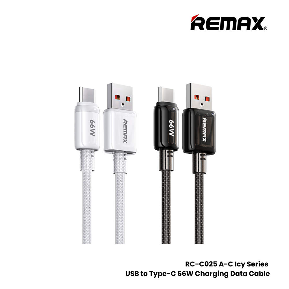 REMAX RC-C025 A-C Icy Series 66W USB to Type-C Fast Charging Data Cable - Black