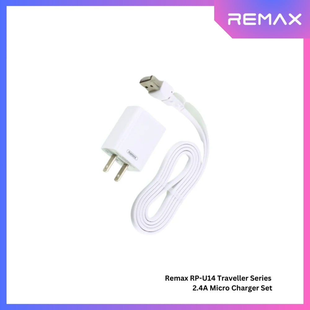 REMAX RP-U14 Traveller Series 2.4A Micro Charger Set (1 USB) - White