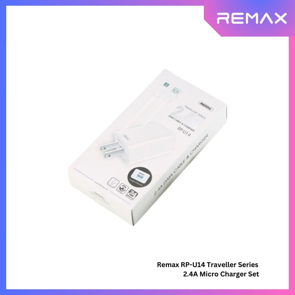 REMAX RP-U14 Traveller Series 2.4A Micro Charger Set (1 USB) - White