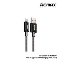 REMAX RC-C025 A-C Icy Series 66W USB to Type-C Fast Charging Data Cable - Black