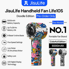 [ Pre-Order ] JisuLife -  ( Limited Doodle Edition ) Handheld Fan Life 10S (5000mAh) - ColorFul Edition