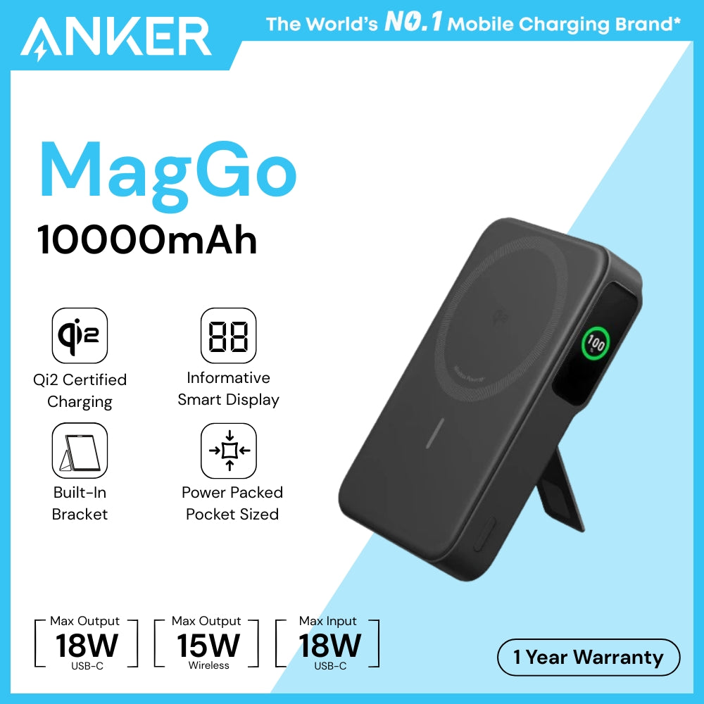 ANKER - MagGo 10000mah Magsafe Power Bank (35W) - Black