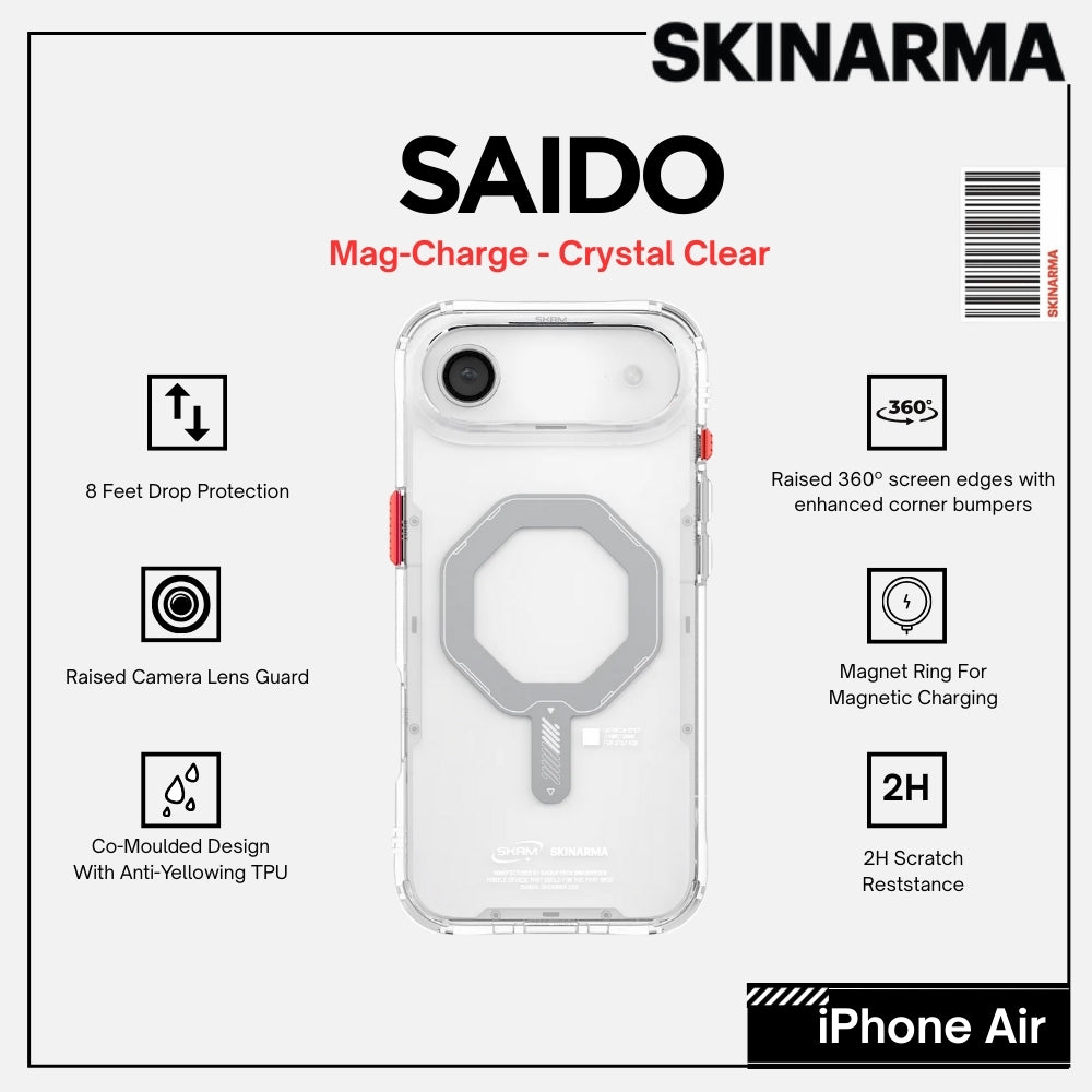Skinarma - Saido Magsafe Case For iPhone Air - Crystal Clear