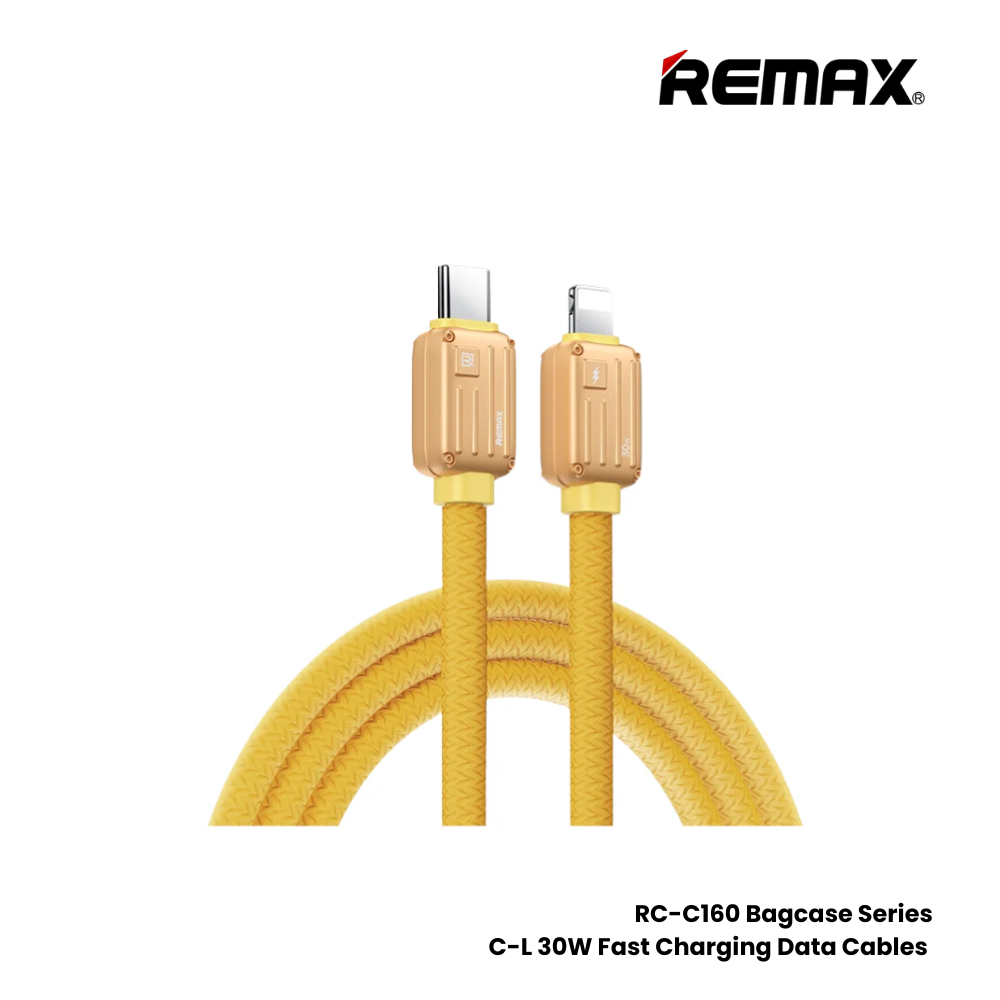 REMAX RC-C160 Bagcase Series 30W Type-C to Lightning PD Fast Charging Data Cable - Gold