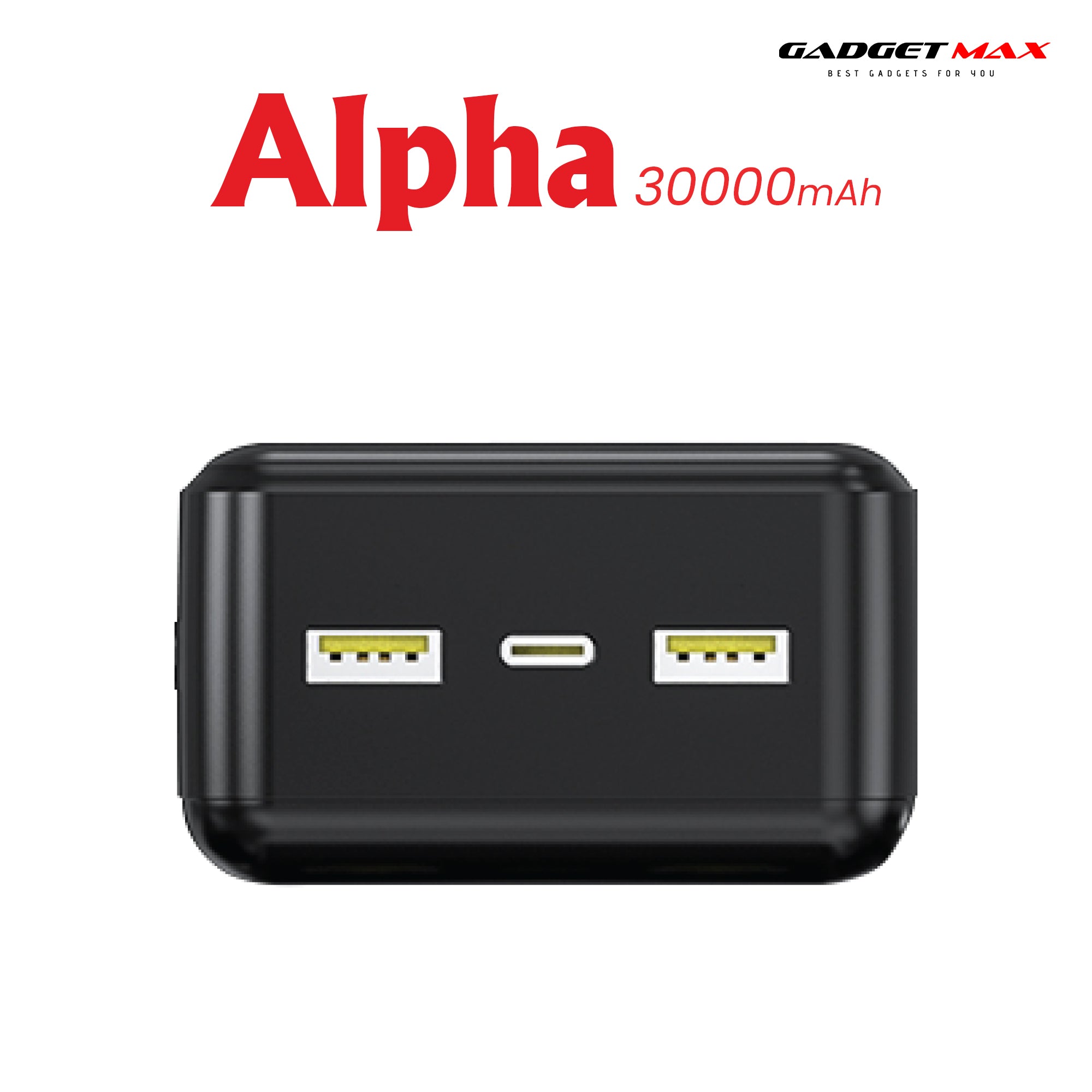 Gadget Max GB103 Alpha Series 30000mAh Power Bank - Black