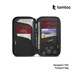 TOMTOC - Navigator-T03 Passport Holder - Black