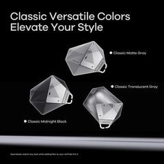 Aulumu - A39 Geometric Case For AirPods Pro 3 - Grey