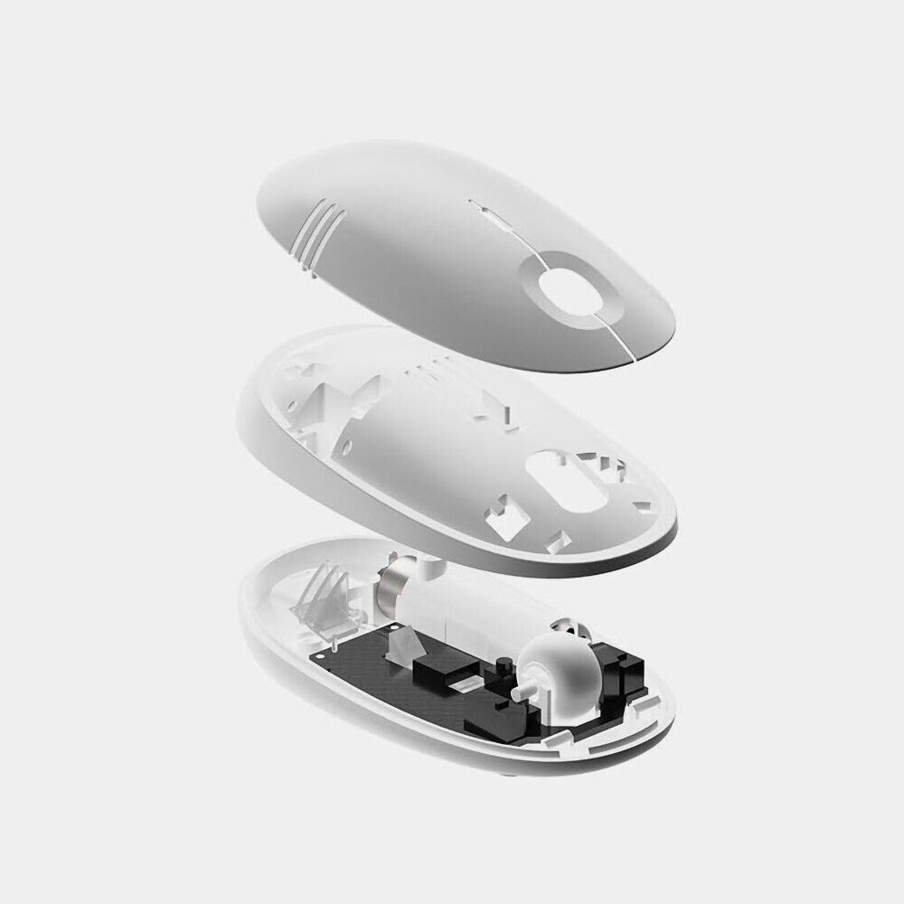 Actto LED Bluetooth Low Noise Optical Mouse Soft Curve 3-Step DPI Bluetooth 5.2(White)