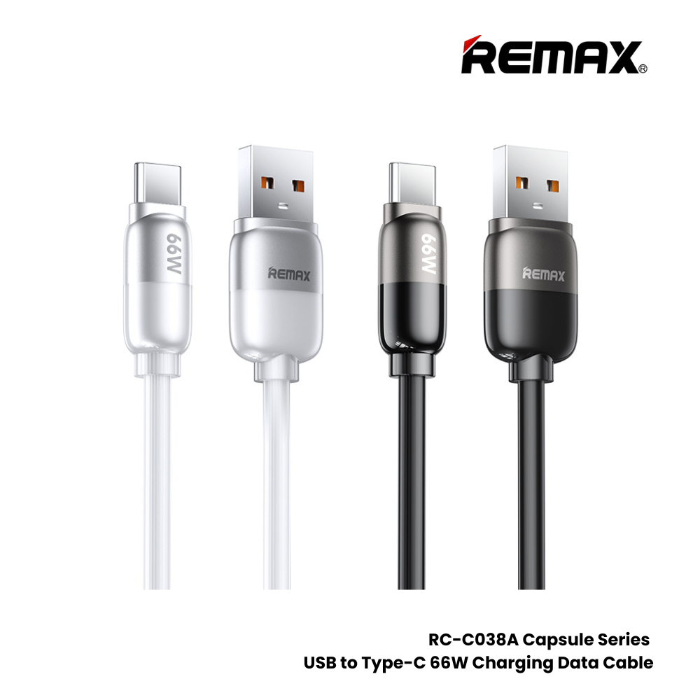 REMAX RC-C038A Capsule Series 66W USB to Type-C Fast Charging Data Cable - Black