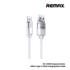 REMAX RC-C038A Capsule Series 66W USB to Type-C Fast Charging Data Cable - White