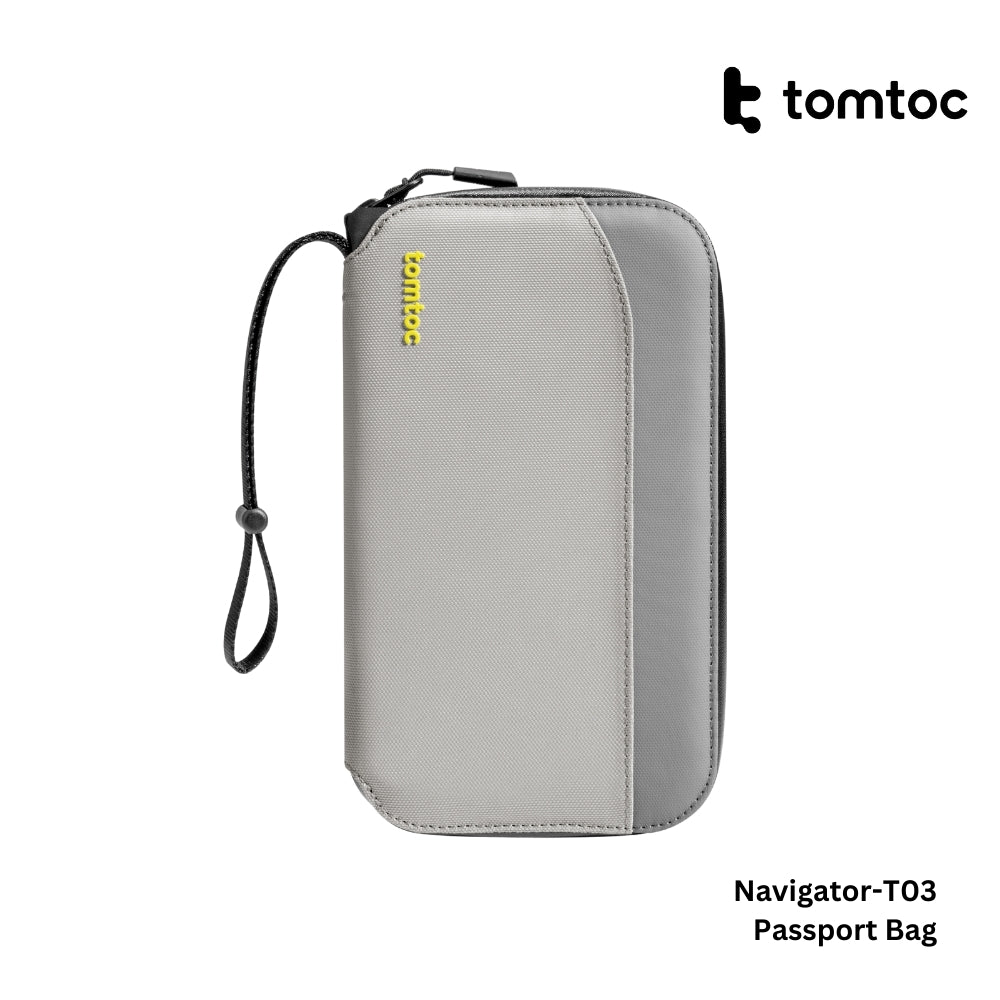 TOMTOC - Navigator-T03 Passport Holder - Grey