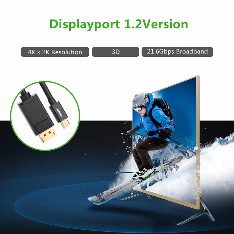 UGREEN MD105 MINI DISPLAY PORT TO DISPLAY PORT CABLE 1.5M