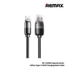 REMAX RC-C038A Capsule Series 66W USB to Type-C Fast Charging Data Cable - Black