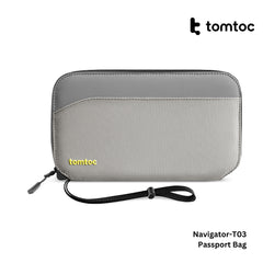 TOMTOC - Navigator-T03 Passport Holder - Grey