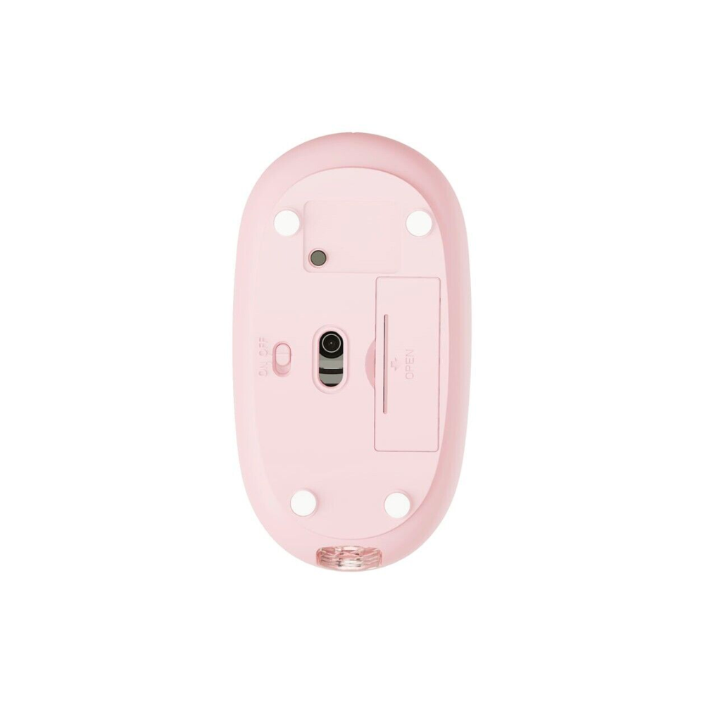 Actto LED Bluetooth Low Noise Optical Mouse Soft Curve 3-Step DPI Bluetooth 5.2(Pink)