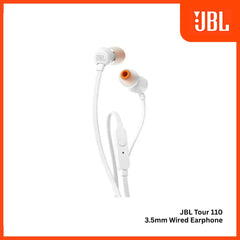 JBL - TUNE 110 3.5mm Wired Earphone - White