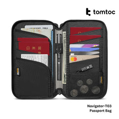 TOMTOC - Navigator-T03 Passport Holder - Grey