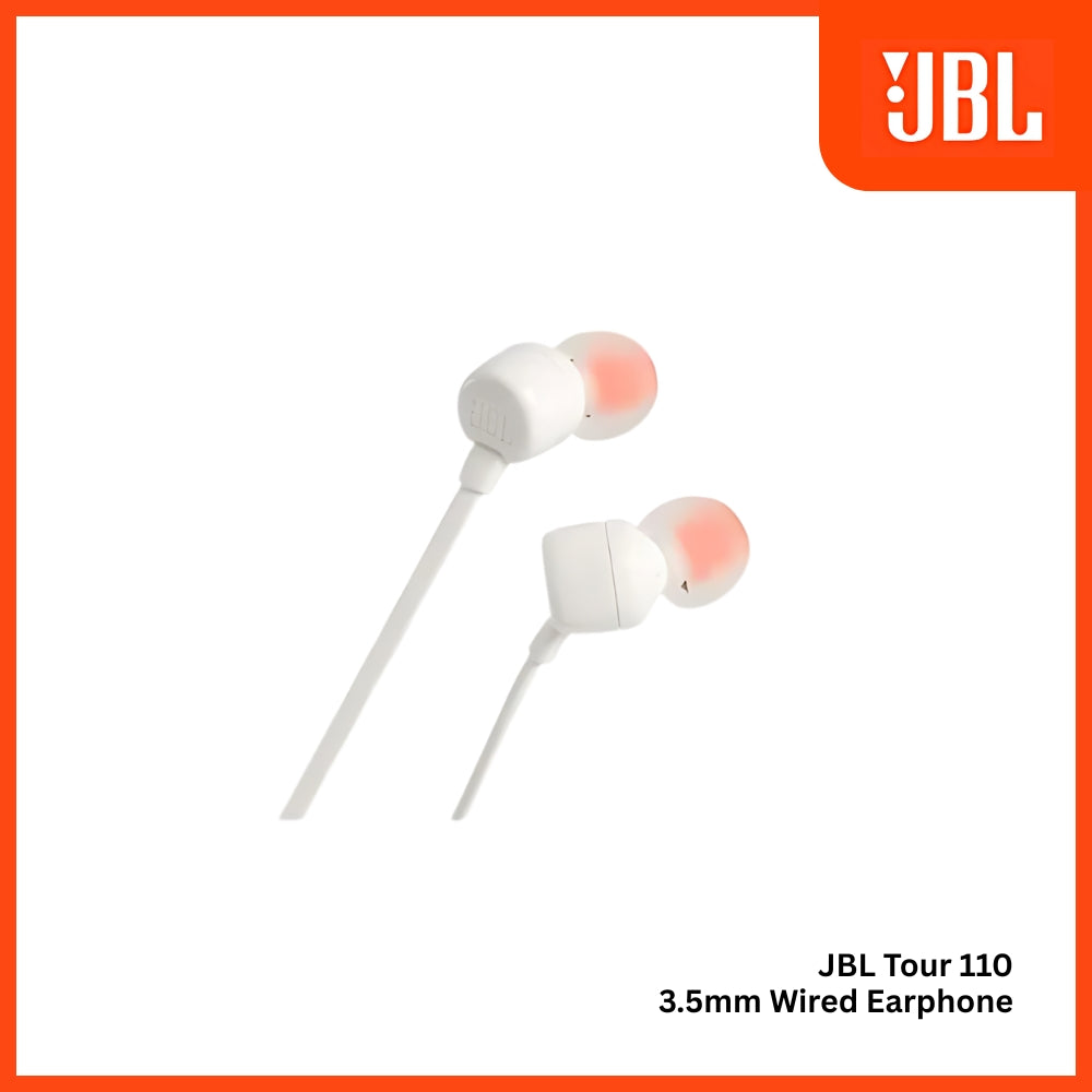 JBL - TUNE 110 3.5mm Wired Earphone - White