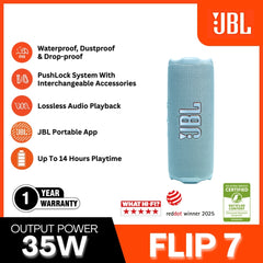 JBL - Flip 7 Portable Speaker (35W) - Blue