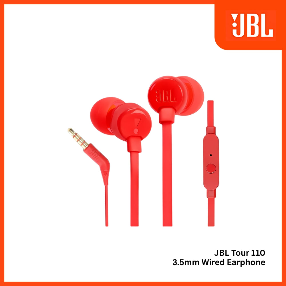 JBL - TUNE 110 3.5mm Wired Earphone - Red
