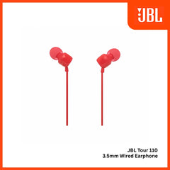 JBL - TUNE 110 3.5mm Wired Earphone - Red