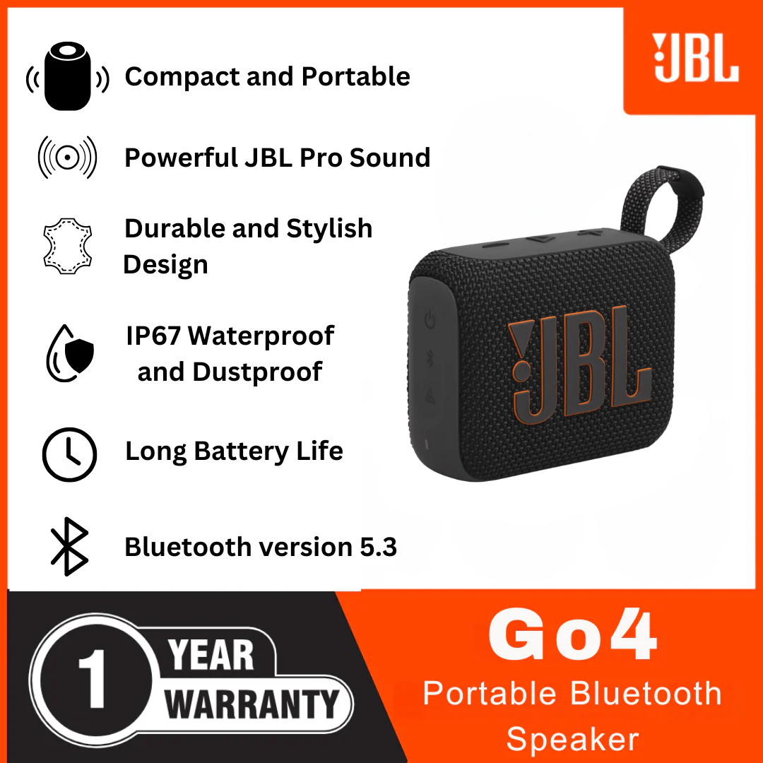 JBL Go4 Portable Bluetooth Speaker - Black