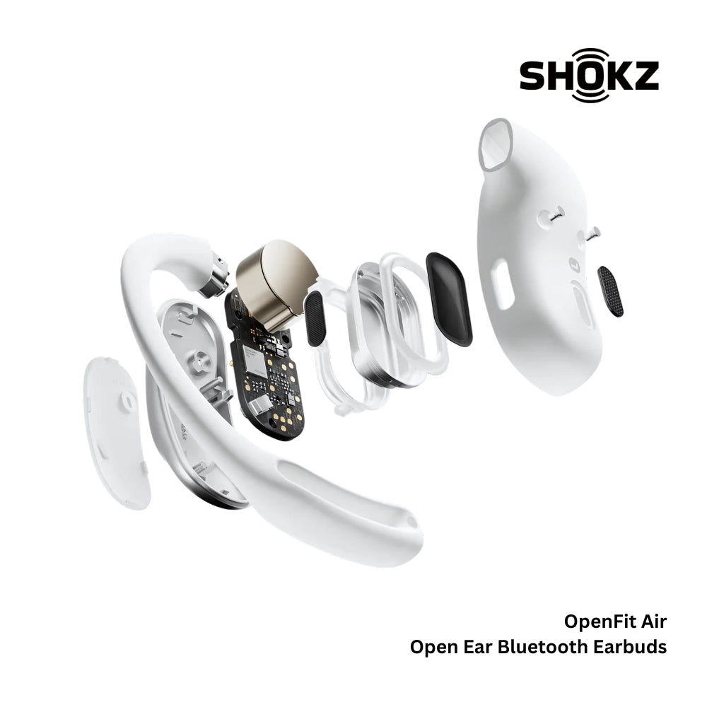SHOKZ - OPEN FIT AIR Open Ear Bluetooth Earbuds - White