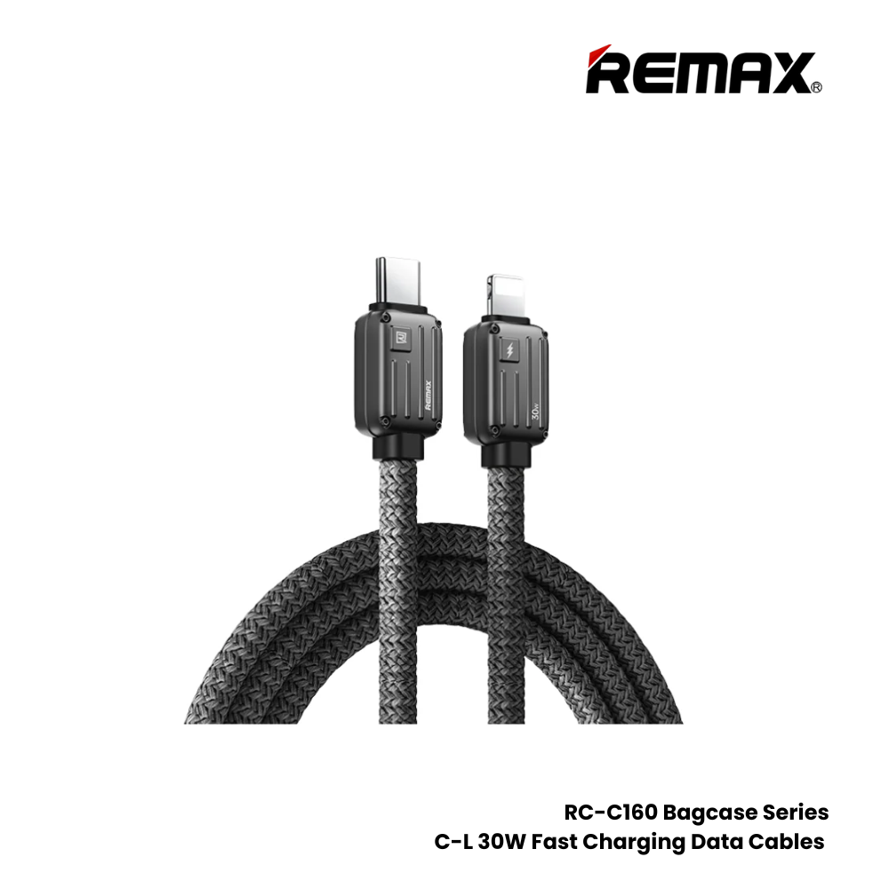 REMAX RC-C160 Bagcase Series 30W Type-C to Lightning PD Fast Charging Data Cable - Black