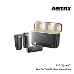 REMAX - K15 Type-C One-to-Two Wireless Microphone - Black
