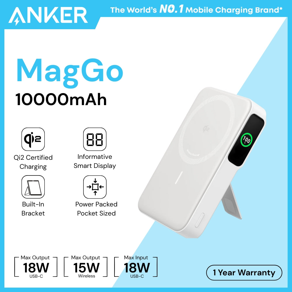 ANKER - MagGo 10000mah Magsafe Power Bank (35W) - White