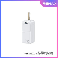 REMAX RPP-117 Piloteer Series 50000mAh PD+QC Fast Charging Power Bank(PD 27W+QC 22.5W) - White