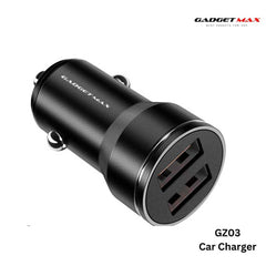 GADGET MAX - GZ03 12W Aluminiun Alloy Car Charger - Black