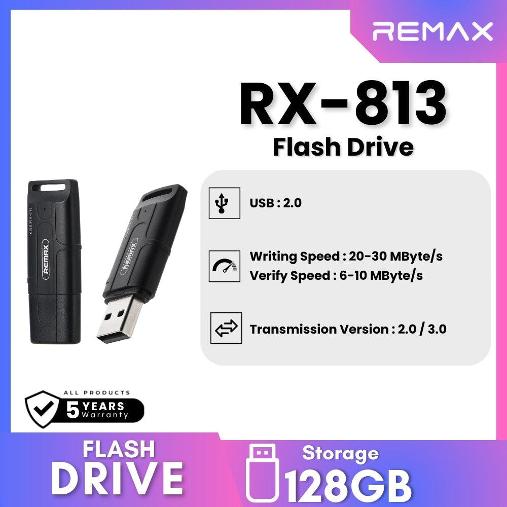 REMAX - RX-813 USB 2.0 Memory Stick ( 128GB ) - Black
