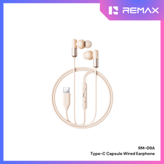 REMAX - RM-09A Type-C Capsule Wired Earphone - Golden