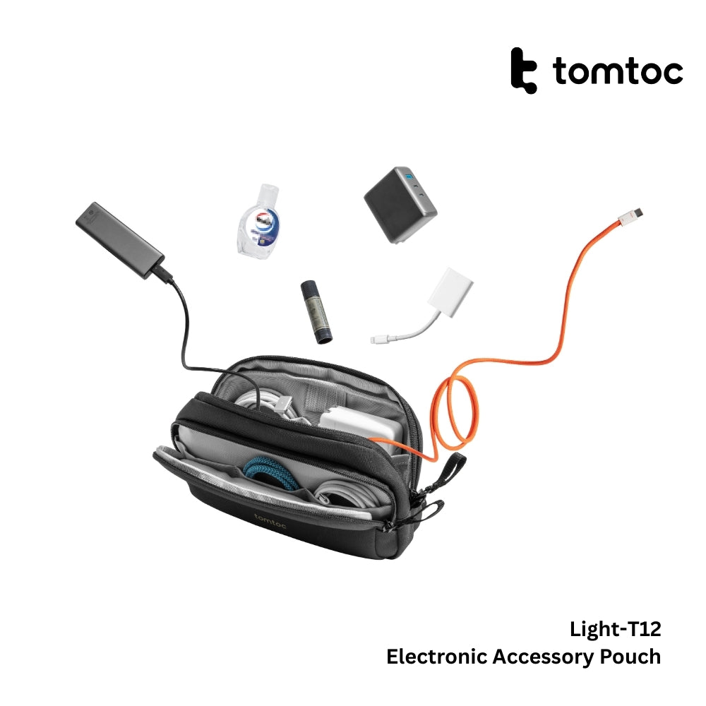 TOMTOC - Light-T12 Essential Tech Organizer ( M / 1.8L ) - Black