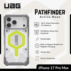 UAG - Pathfinder Clear Case For iPhone 17 Pro Max - Active Neon