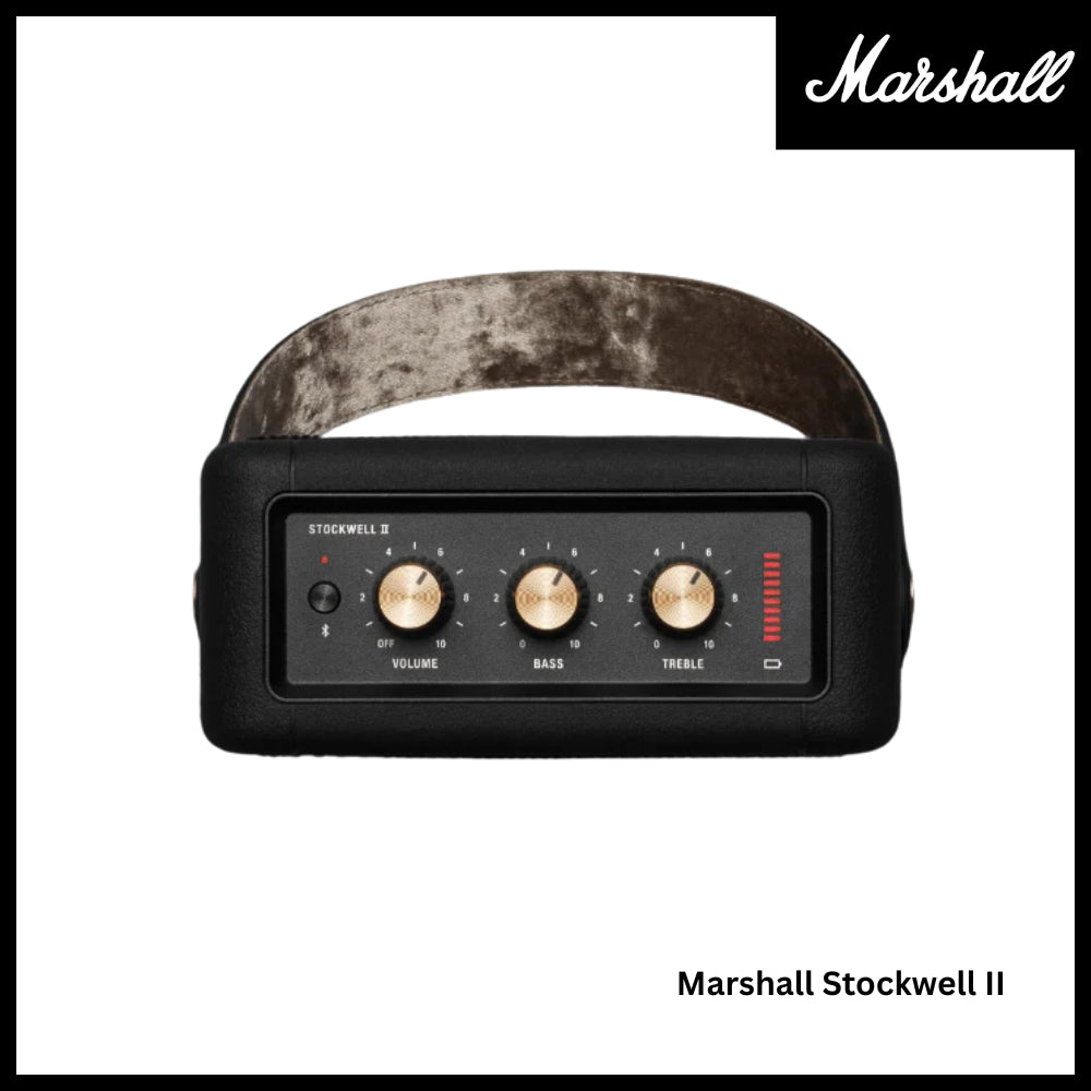 Marshall Stockwell 2 Portable Bluetooth Speaker - Black & Brass