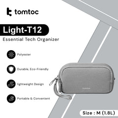 TOMTOC - Light-T12 Essential Tech Organizer ( M / 1.8L ) - Grey
