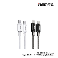 REMAX RC-C036 C-C Icy Series 30W Type-C to Type-C Fast Charging Data Cable - Black