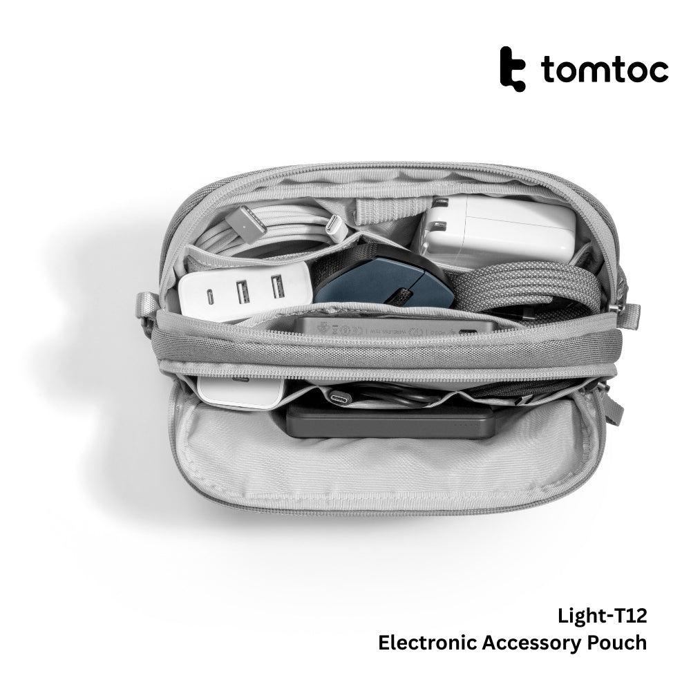 TOMTOC - Light-T12 Essential Tech Organizer ( M / 1.8L ) - Grey