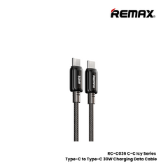 REMAX RC-C036 C-C Icy Series 30W Type-C to Type-C Fast Charging Data Cable - Black