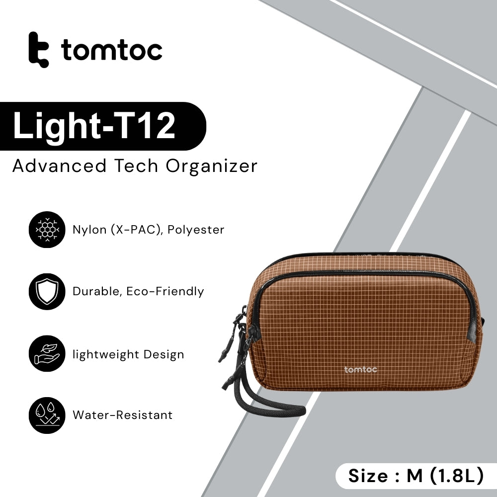 TOMTOC - Light-T12 Advanced Tech Organizer ( M / 1.8L ) - Brown