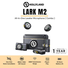 Hollyland - Lark M2 Combo Wireless Lavalier Microphone Combo (Shine Charcoal)