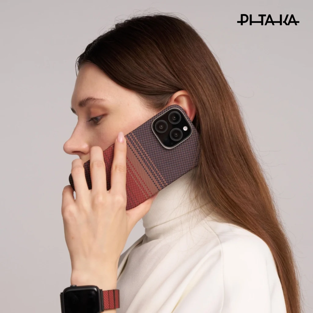 PITAKA - iPhone 16 Pro Max Case ( Sunset Moonrise Tactile Woven ) - Moonrise