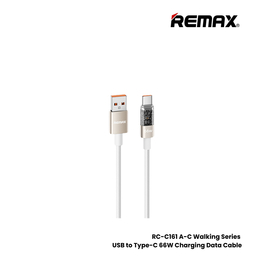 REMAX RC-C161A A-C Walking Series 66W USB to Type-C Fast Charging Data Cable - Black