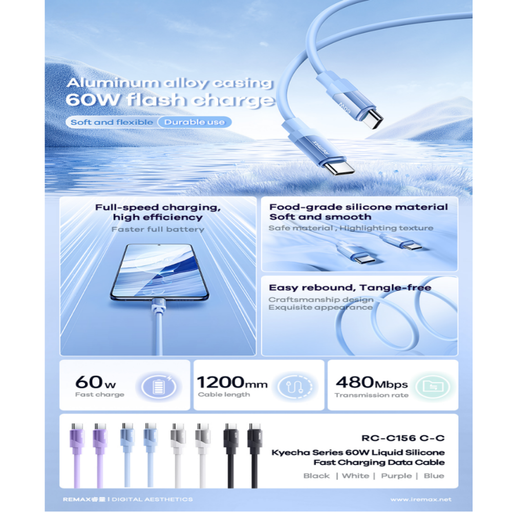 REMAX - RC-C157 C-L Keycha Series Type-C to Lightning Fast Charging Data Cable (30W) - Blue