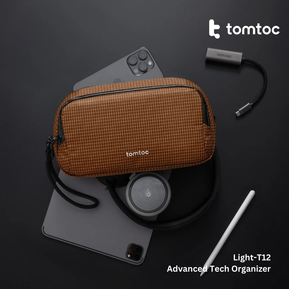 TOMTOC - Light-T12 Advanced Tech Organizer ( M / 1.8L ) - Brown