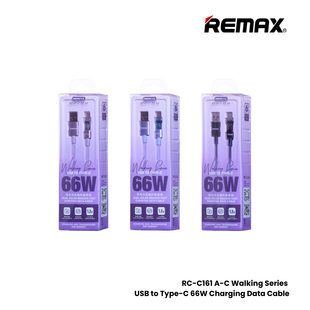 REMAX RC-C161A A-C Walking Series 66W USB to Type-C Fast Charging Data Cable - Blue