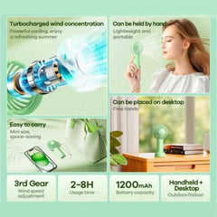 REMAX - F33 Mini Pro Bobbol Handheld Fan - Green